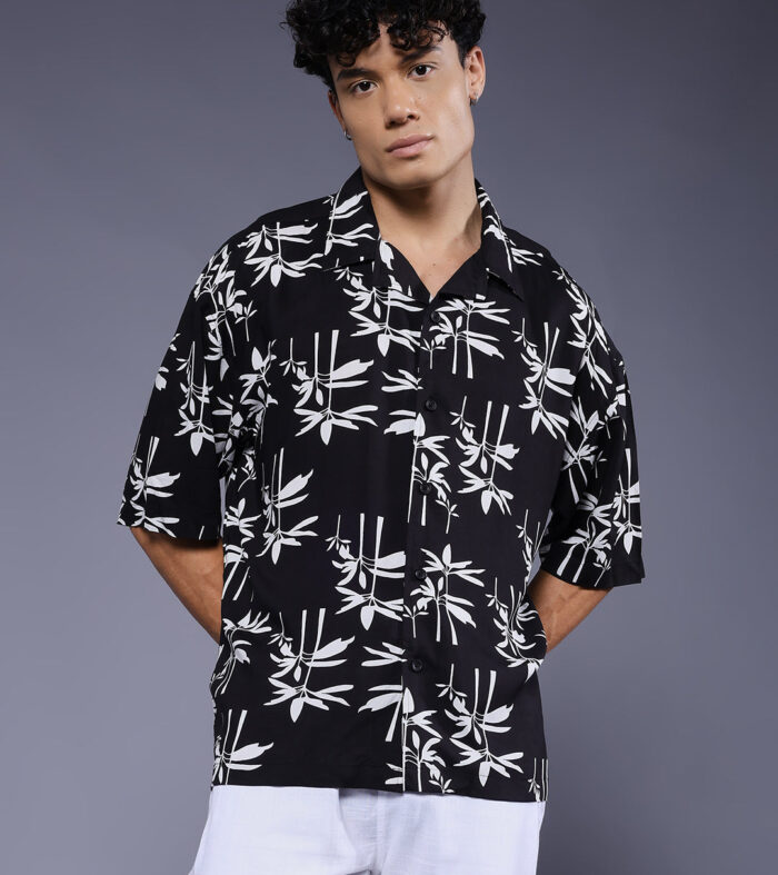 Mens Half Sleeve Casual Shirt Black 1