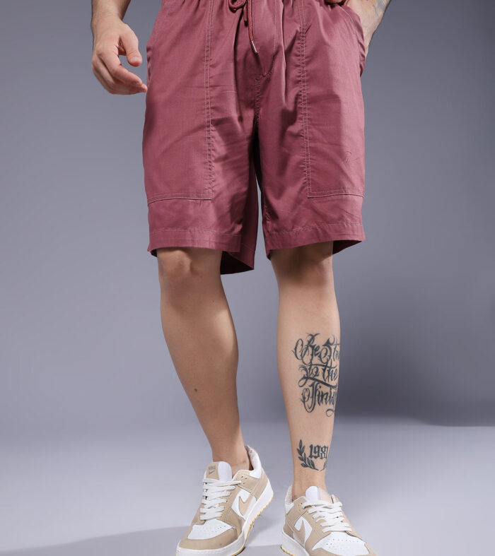 Mens Cotton Utility Shorts  – Mauve