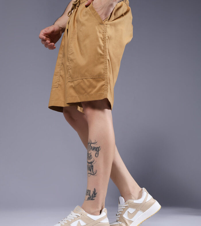Mens Cotton Utility Shorts  – Mustard