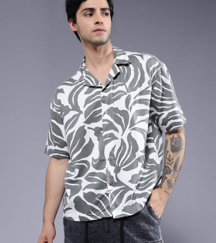 Mens Half Sleeve Casual Shirt  – White
