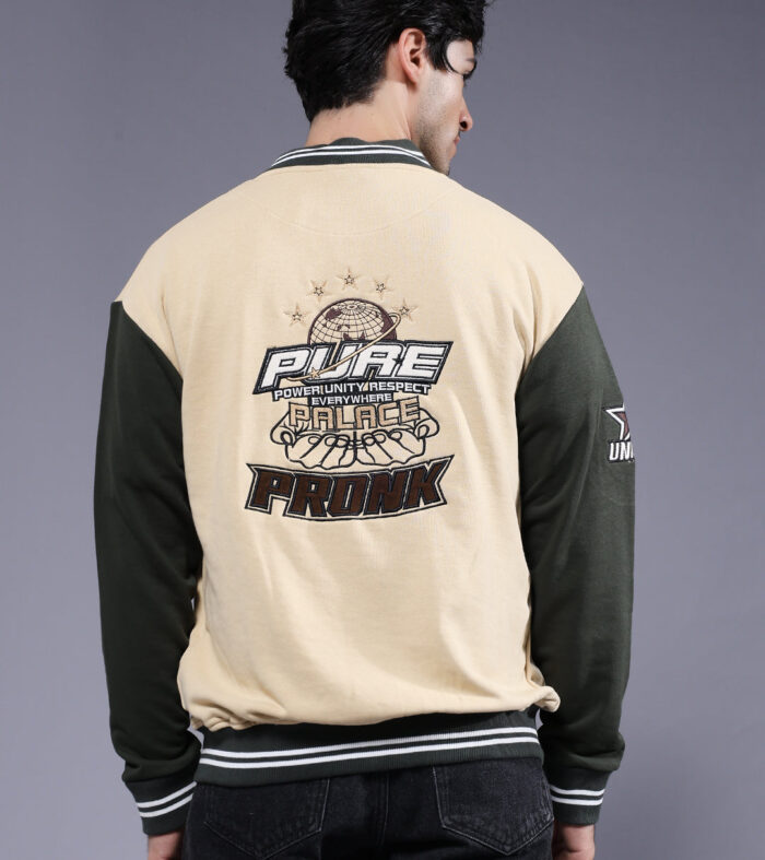 Respect Men Varsity Embroidered Bomber Jacket