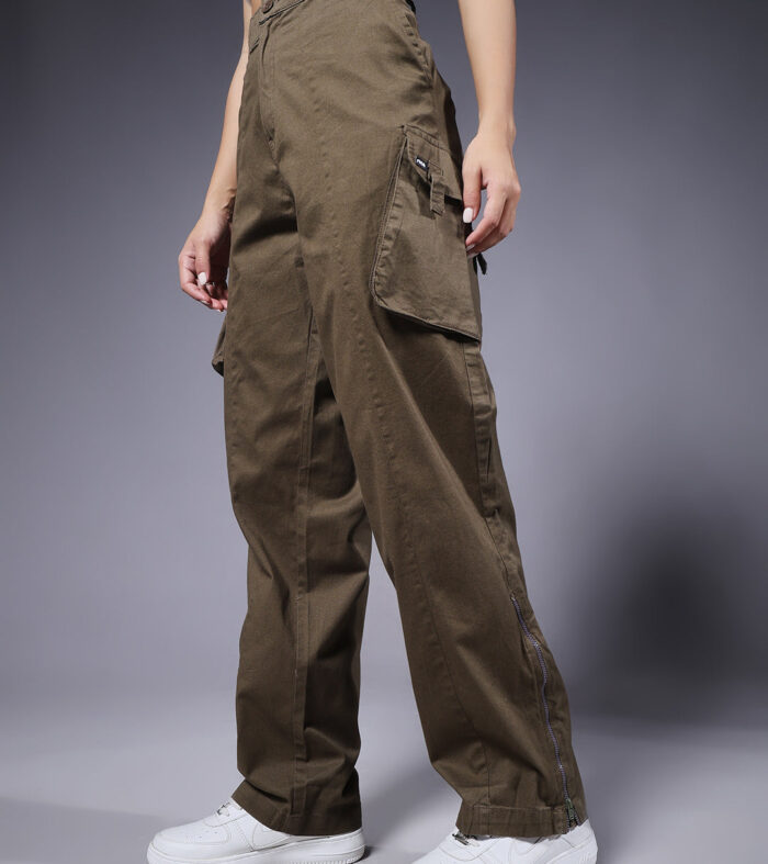 Women Utility Cargos - Olive Green