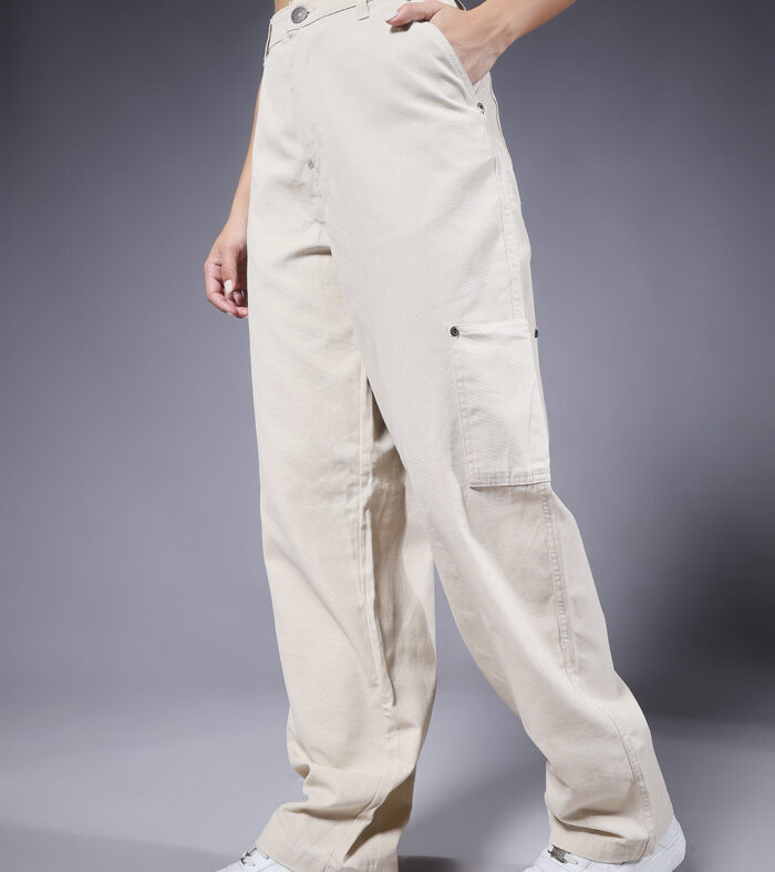 Women Carpenter Pants - Off White