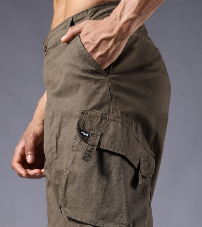 Men Utility Cargos - Olive Green