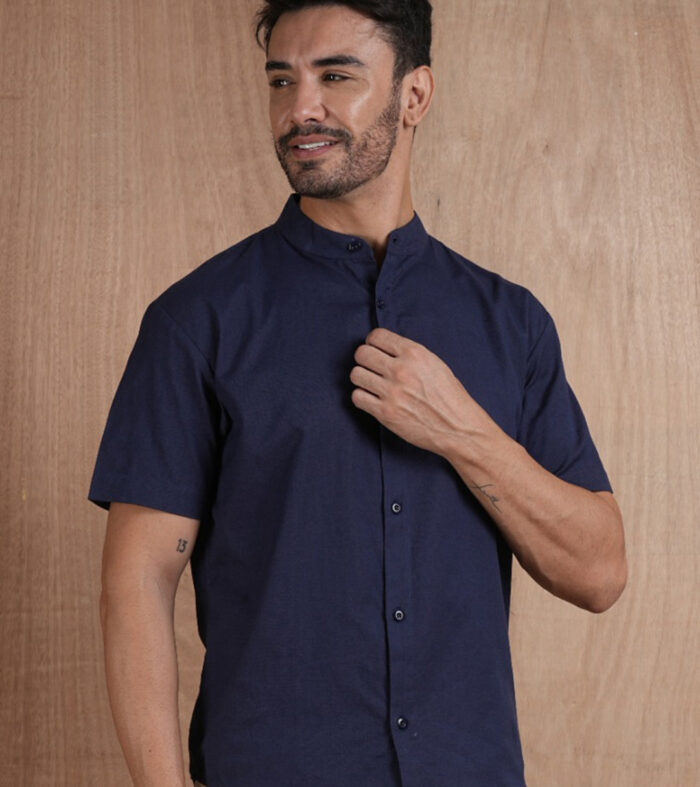 Men's Half Sleeves Shirt - Navy