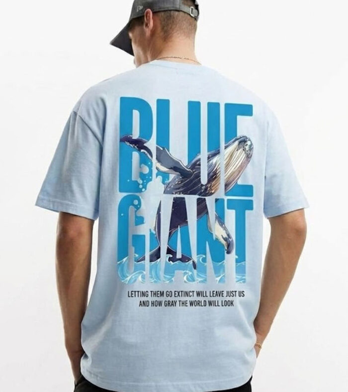 Blue Giant Men Oversized Printed T-Shirt