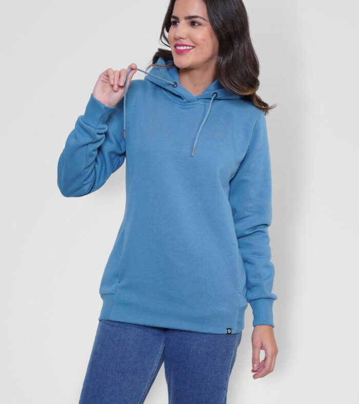 Women Fleece Hoodie Sweatshirt | Denim Blue | Pronk