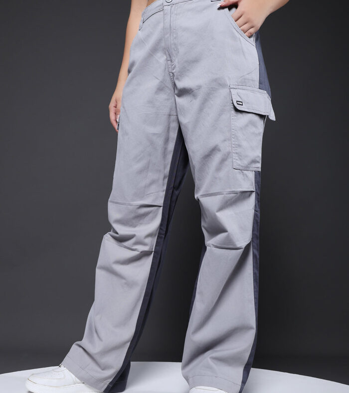 ColorBlock Parachute Pants For Women