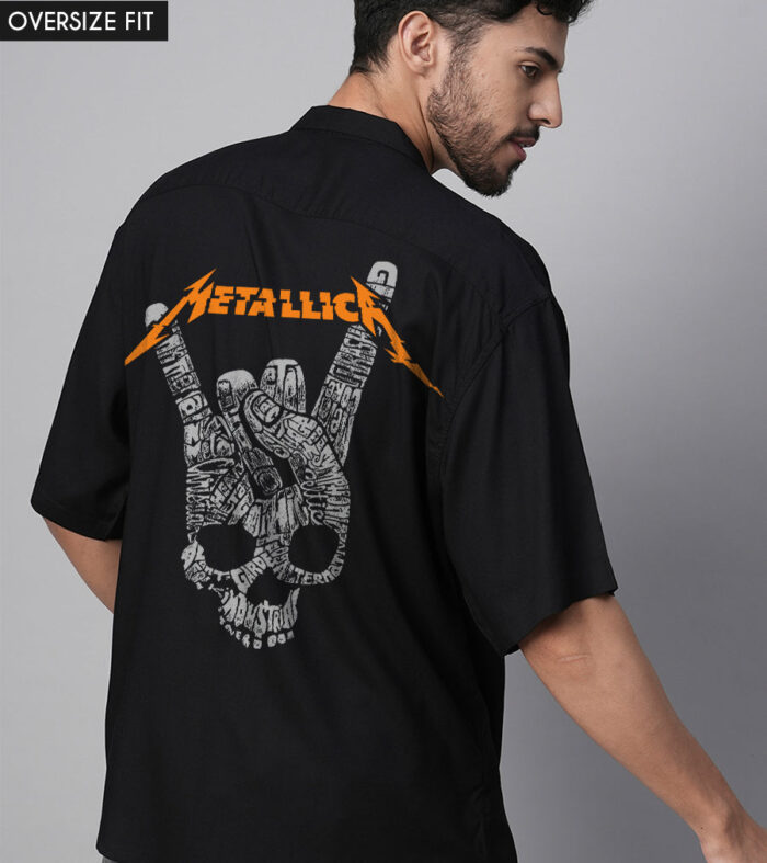 Metallica Rock Mens Fluidic Oversized Shirt