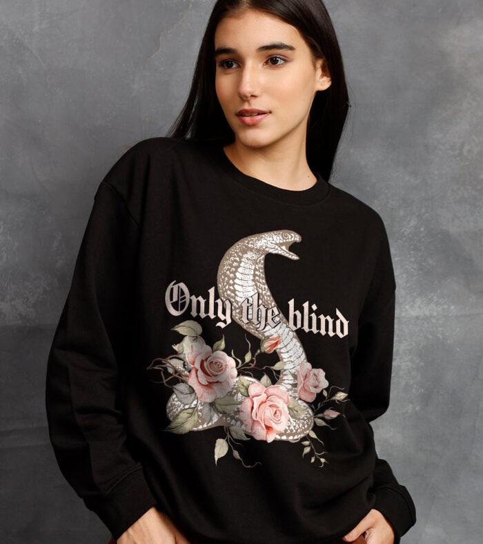 Only The Blind Women Drop Shoulder Premium Terry Sweatshirt