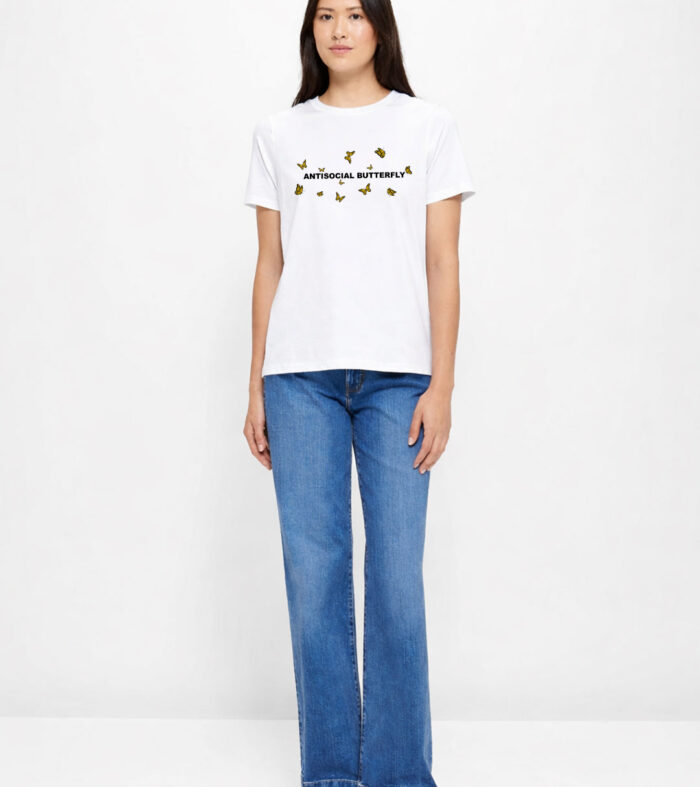 Anti-social Butterfly Women half sleeve T-shirt