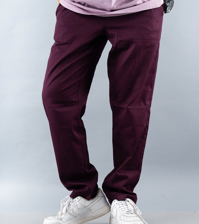 Cotton Pants For Women - Wine