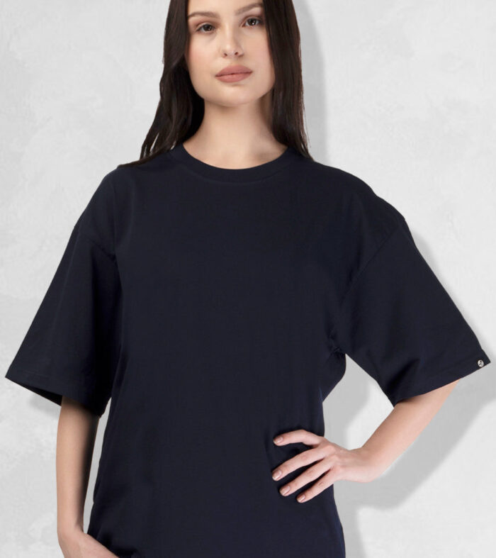 Solid Women Oversized T-Shirt - Classic Navy