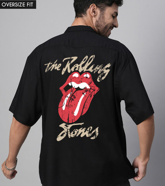 Vintage Rolling Stones Mens Fluidic Oversized Shirt