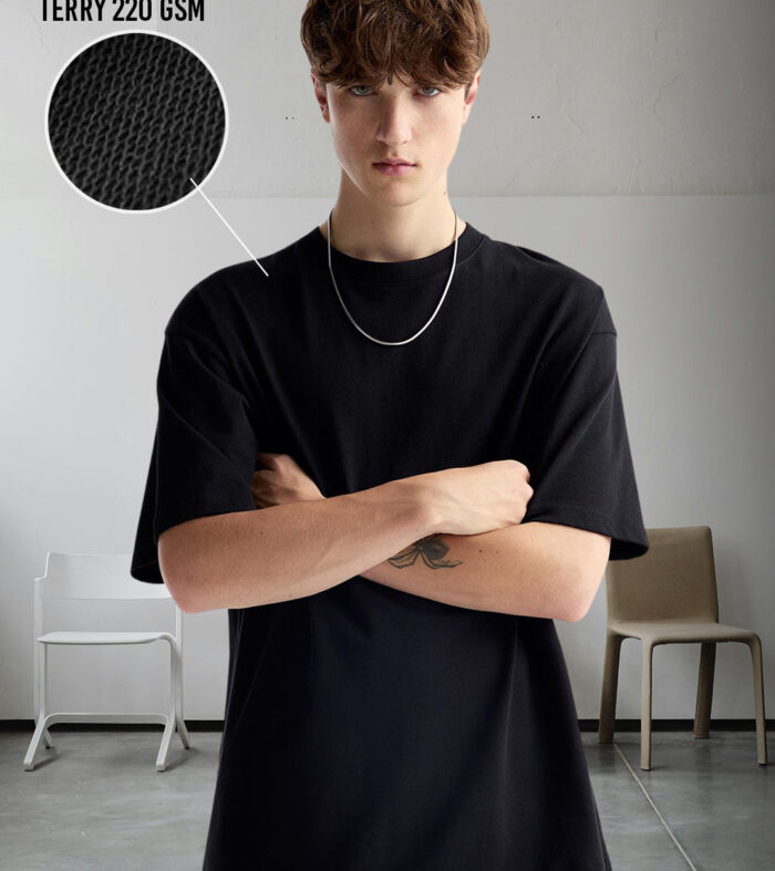 Pronk Solid Men Premium Oversized Terry T-shirt