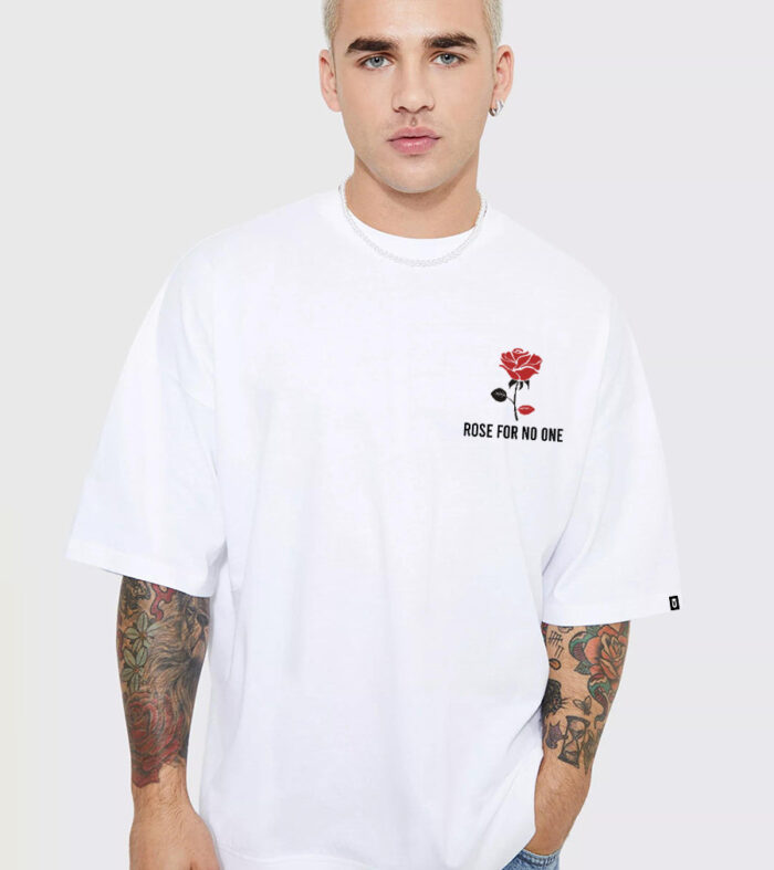 Rose for No One Men Oversized T-Shirt - White