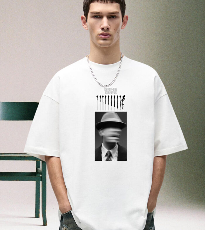 Game Over Men Oversized Printed T-Shirt