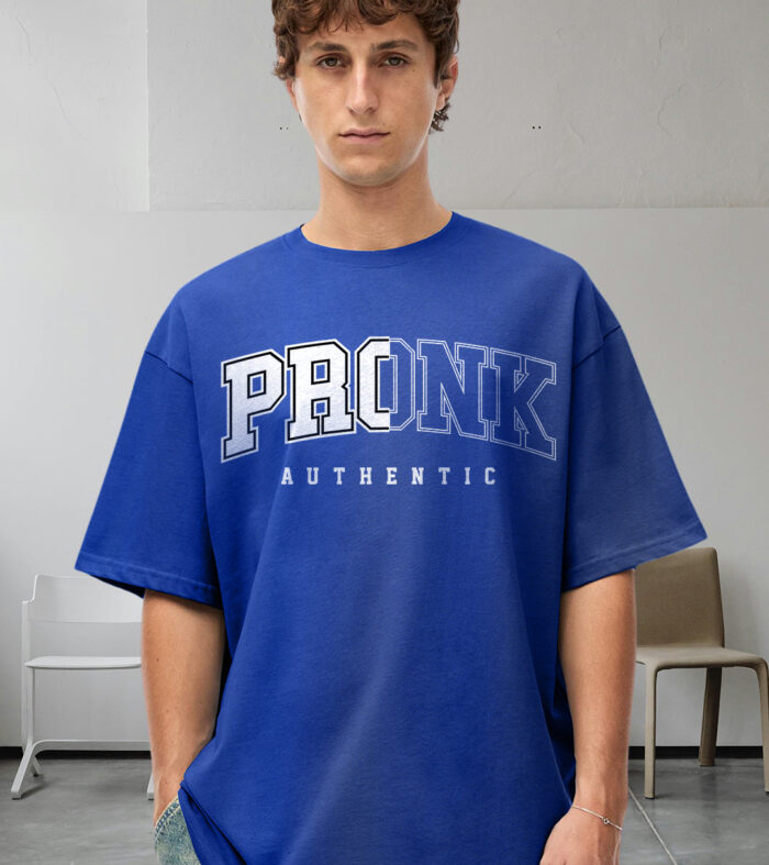 Pronk Authentic Men Oversized T-Shirt - Blue