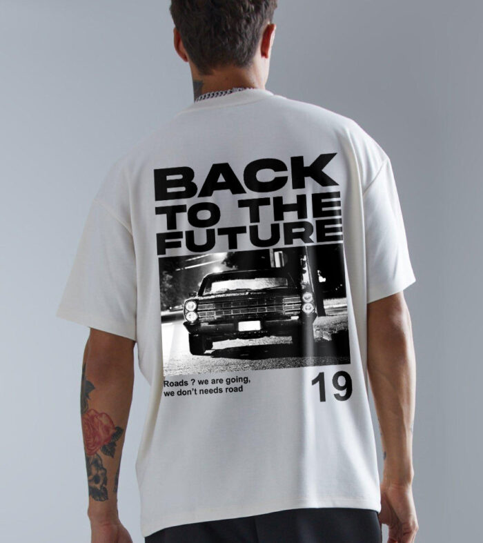 Back To Future Men Oversized Printed T-Shirt