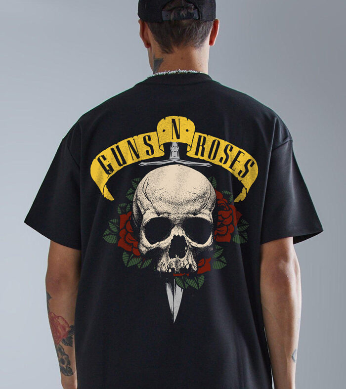 Guns N Roses Men Oversized Printed T-Shirt