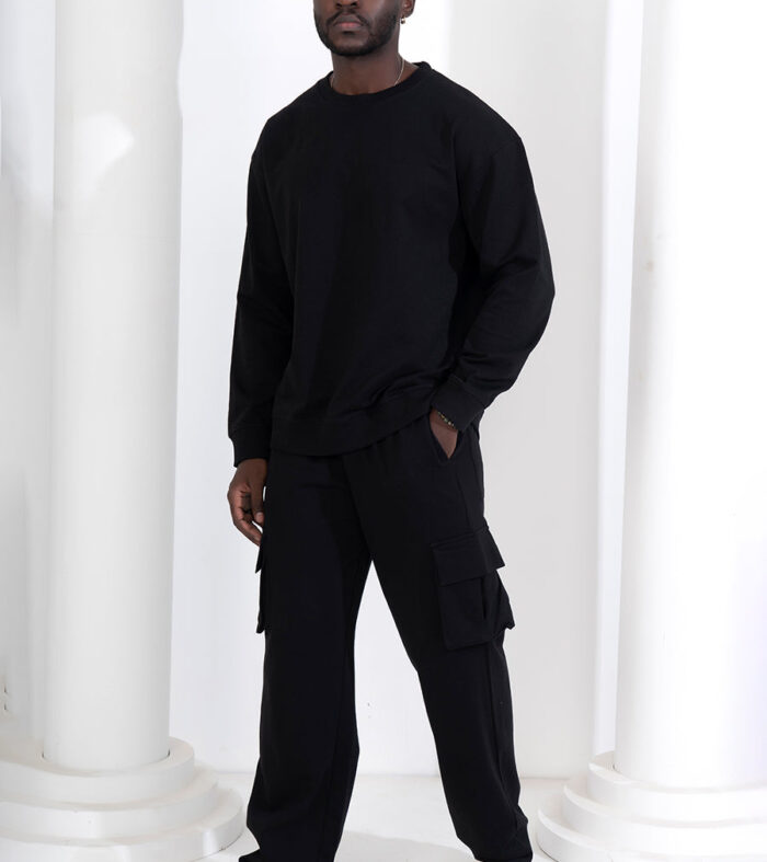 Men Premium Terry Co-ord Set - Black