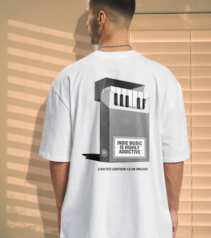 Indie Music Men Oversized Printed T-Shirt
