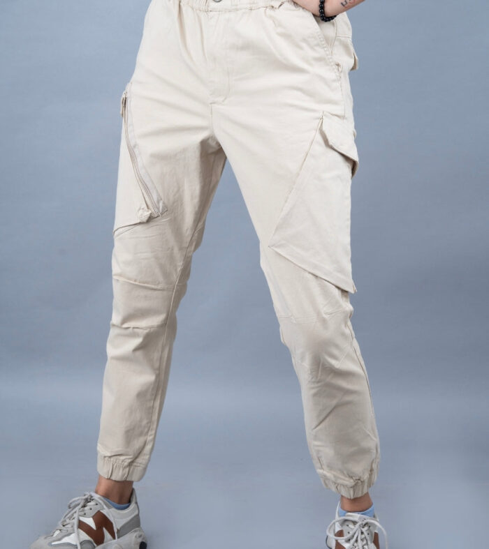 Women Regular Fit Cargo Jogger - Beige