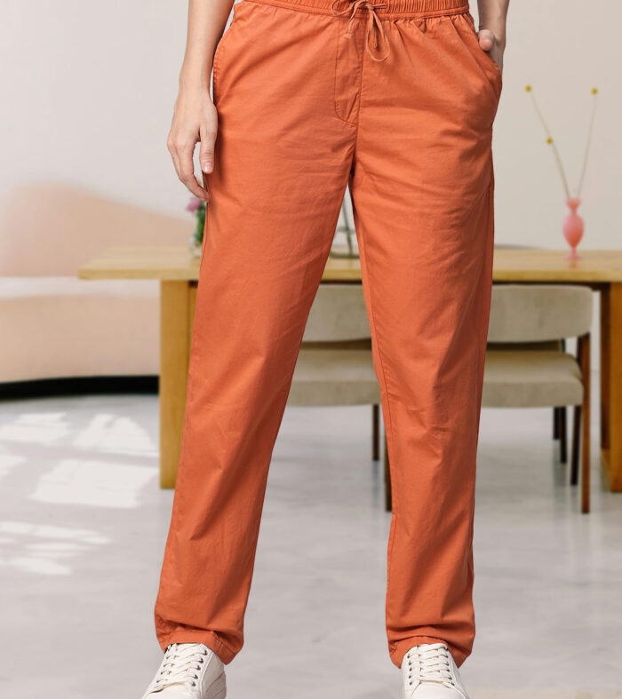Cotton Pant for Women - Orange