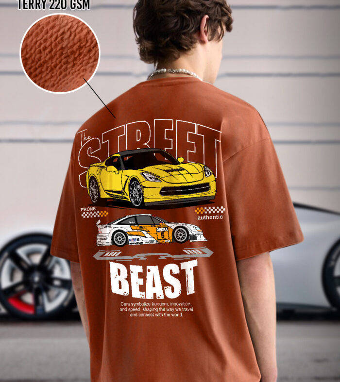 Street Beast Men Premium Oversized Terry T-shirt