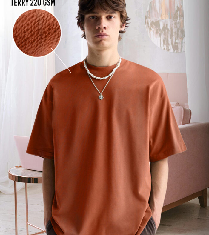 Pronk Solid Men Premium Oversized Terry T-shirt