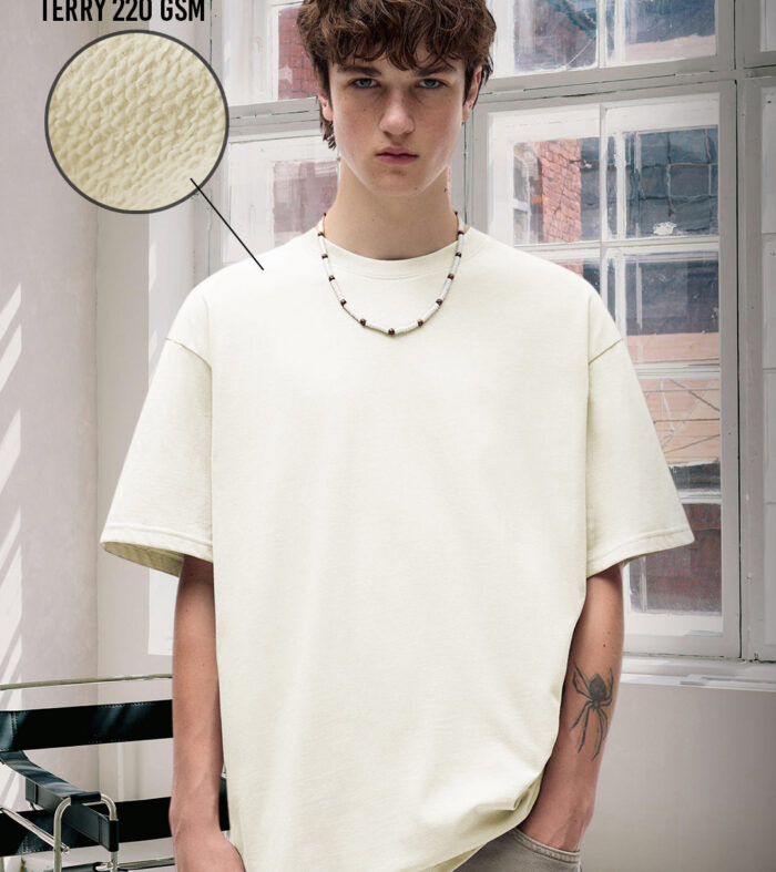 Pronk Solid Men Premium Oversized Terry T-shirt