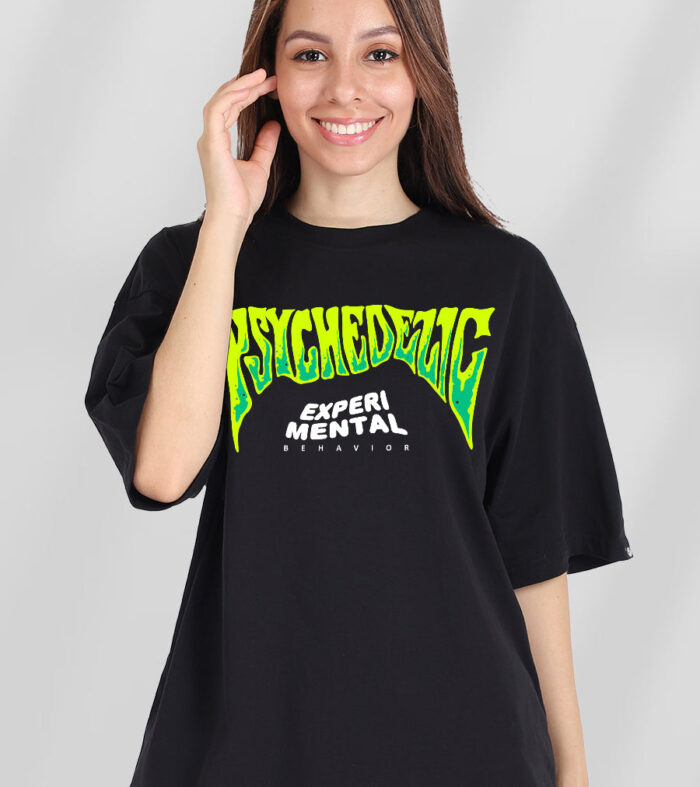 Psychedelic Printed Oversized T-shirt Womens | Pronk