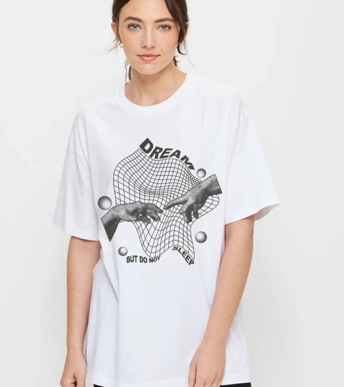 Mountain Star Women Oversized Printed T Shirt Copy