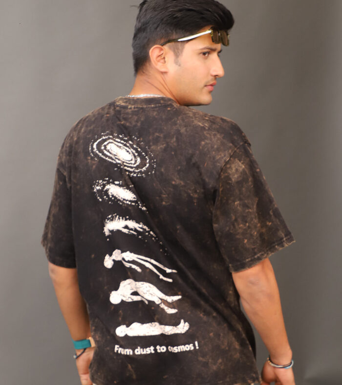 Evolve Men Retro Wash Printed Oversized T-Shirt