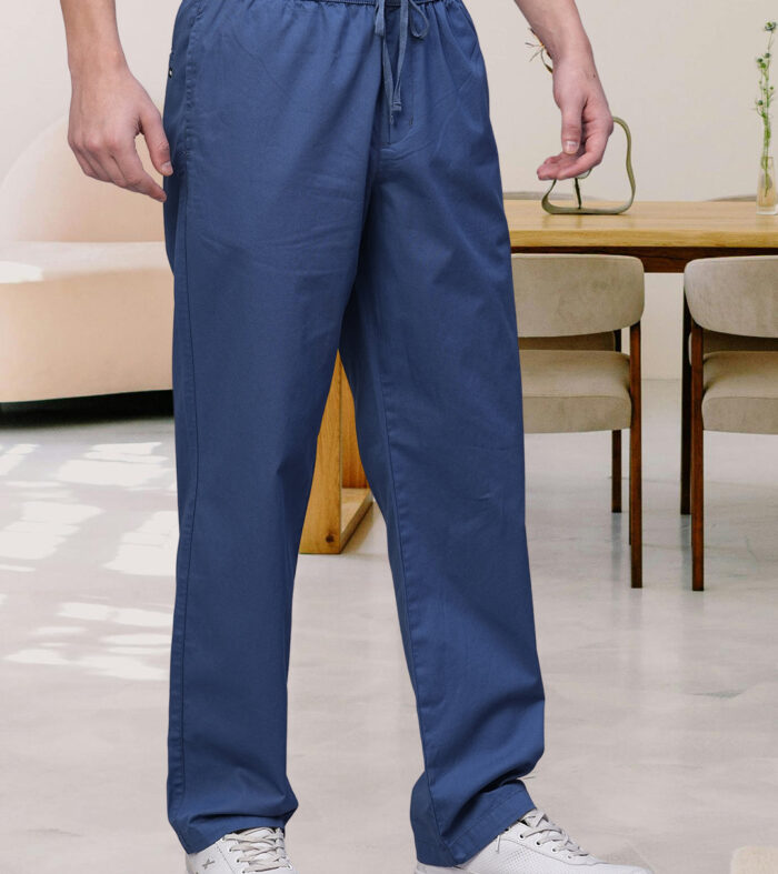 Cotton Pant for Men Solid - Blue