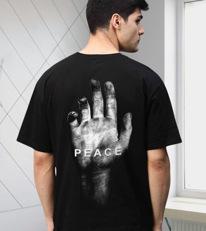 Peace Men Oversized Printed T-Shirt