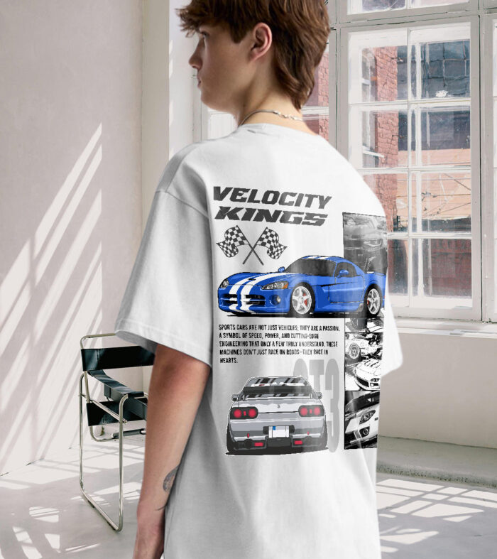 Velocity Kings Men Graphic Printed Oversized  T-Shirt