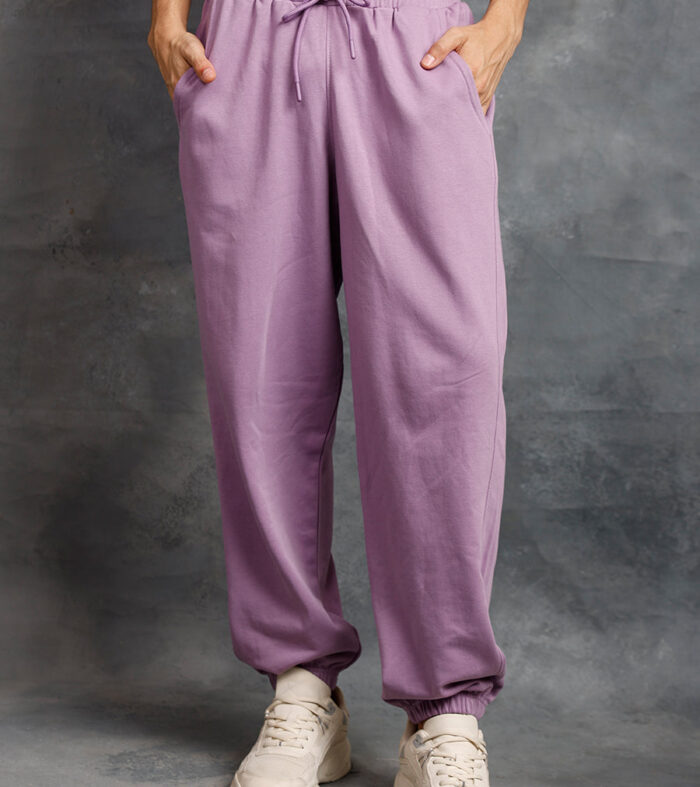 Men Premium Terry Loose Fit Joggers - Lilac