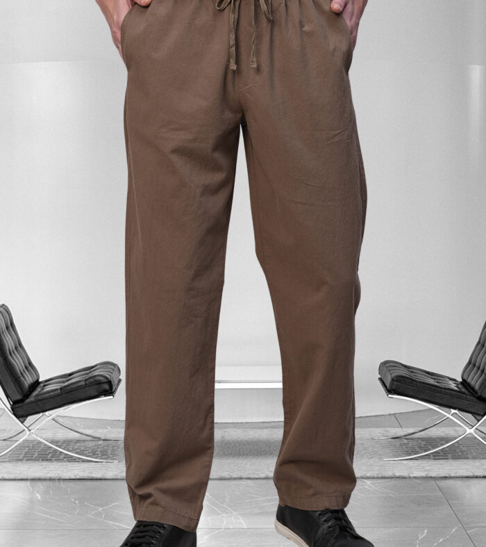 Cotton Pant for Men Solid - Brown