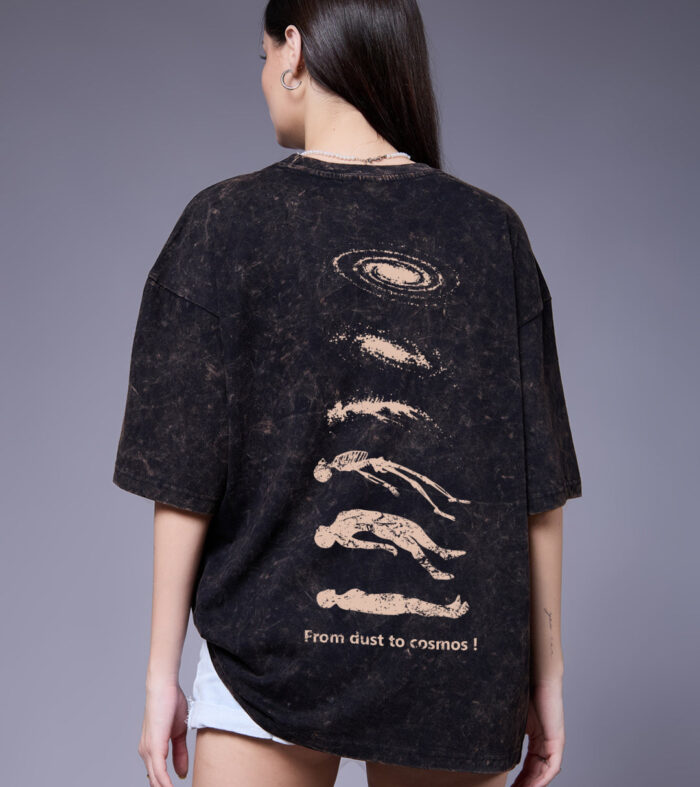 Evolve Women Retro Wash Printed Oversized T-Shirt