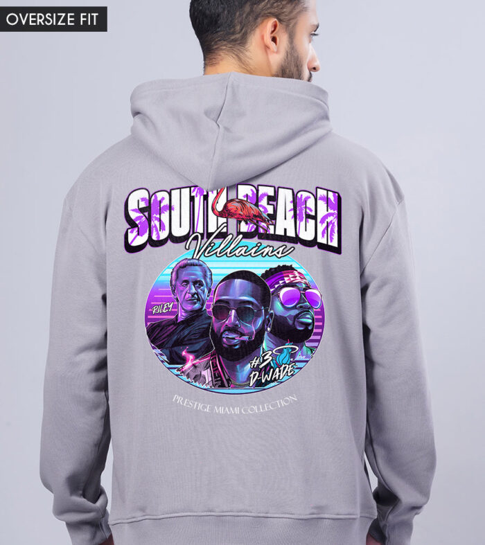 South Beach Villains Men Drop Shoulder Premium Terry Hoodie