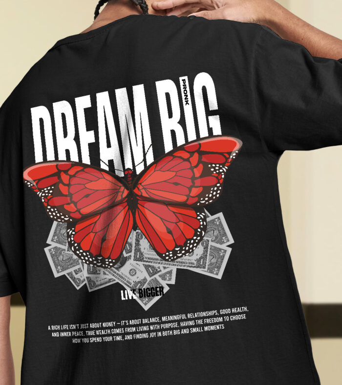 Dream Big Men Printed Oversized T Shirt