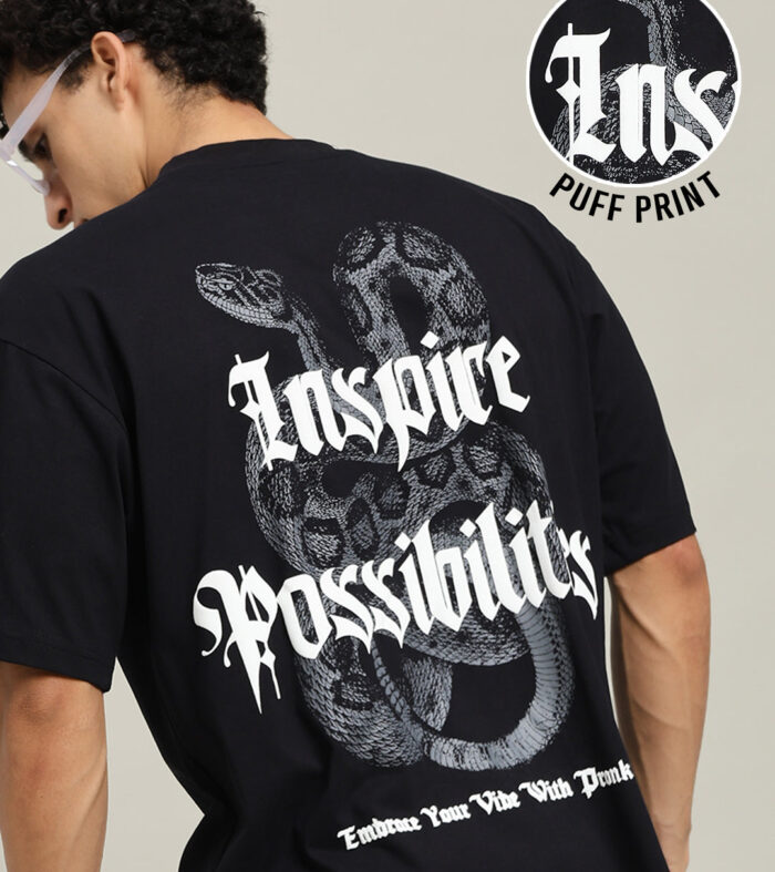 Inspire Possibilities Puff Printed Men Oversized T-shirt