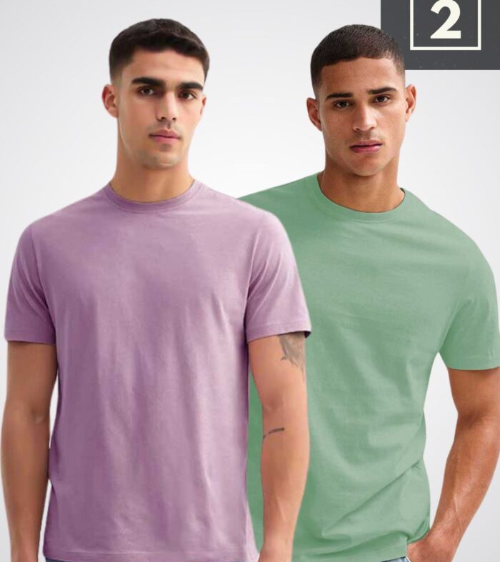 Solid Half Sleeve T-Shirt Men Combo - pack of 2