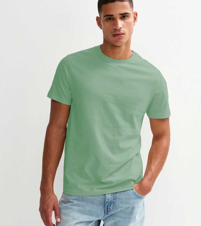 Solid Men Half Sleeve T-Shirt - Mint Green