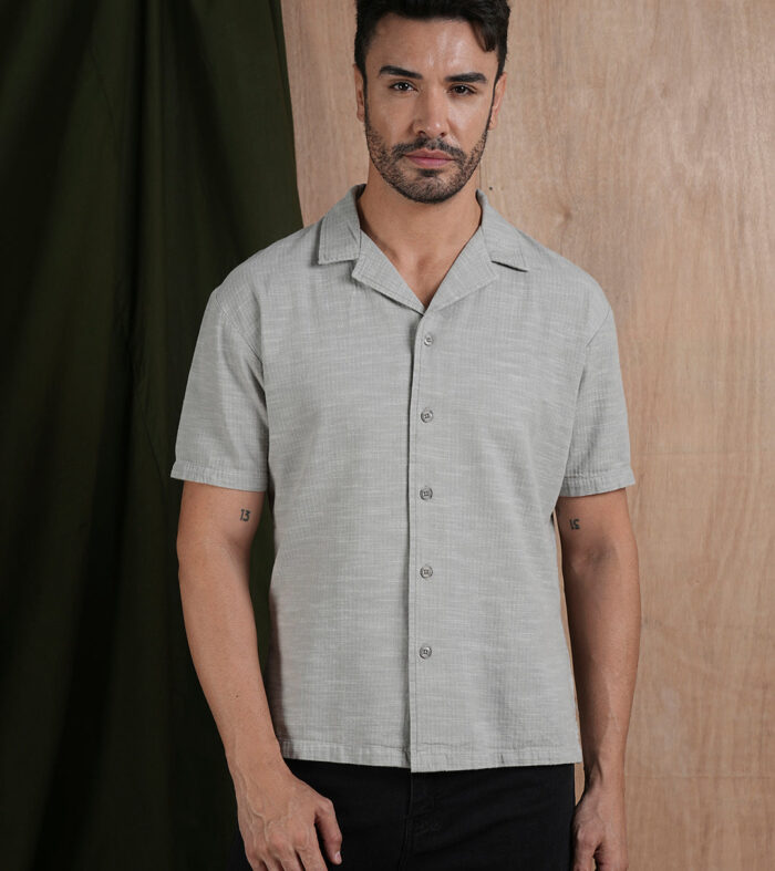 Men's Half Sleeves Shirt - Grey