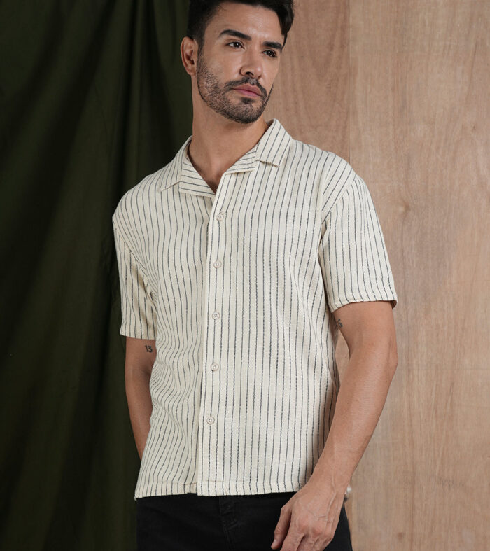 Men's Half Sleeves Shirt - Beige