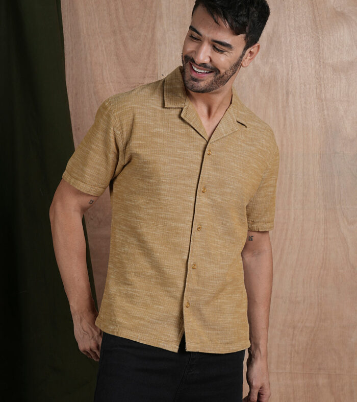 Men's Half Sleeves Shirt - Khaki