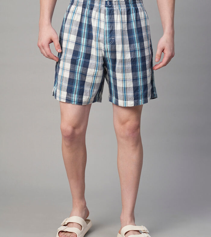 Mens Cotton Boxer - Blue