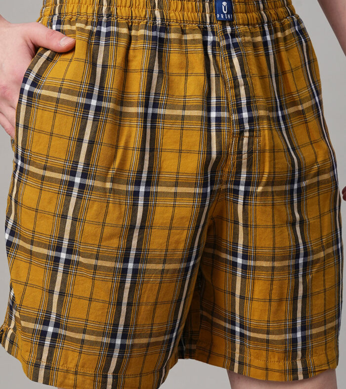 Mens Cotton Boxer Yellow
